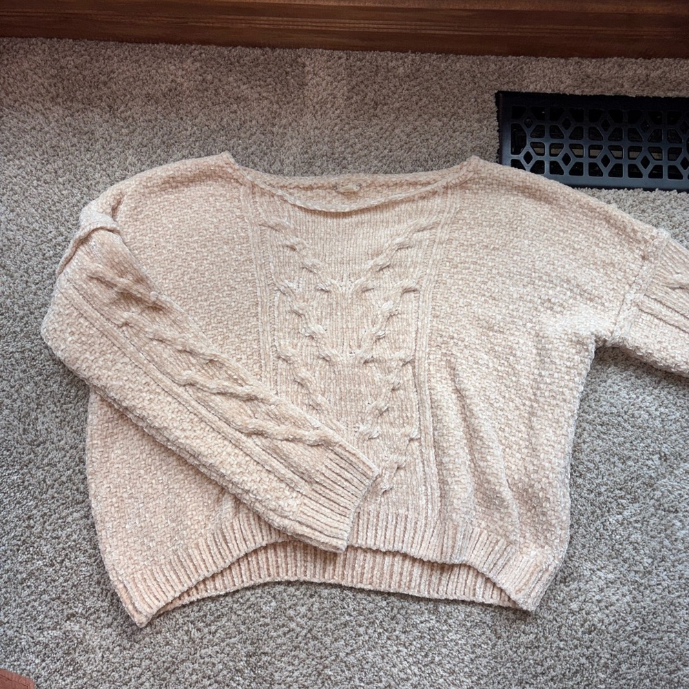 a new day Women's Textured Yellow-Cream Sweater